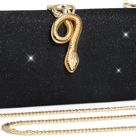 Chic Women's Evening Clutch: Kiss Lock, Detachable Chain, Perfect for Parties - Picture 1 of 6